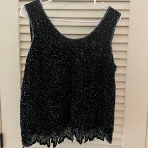 Black beaded top